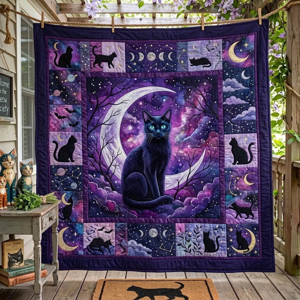 Black Cat Quilted Blanket GFTONMU1539
