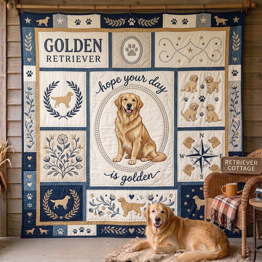 Golden Retrievers Quilted Blanket GFTONMU1541