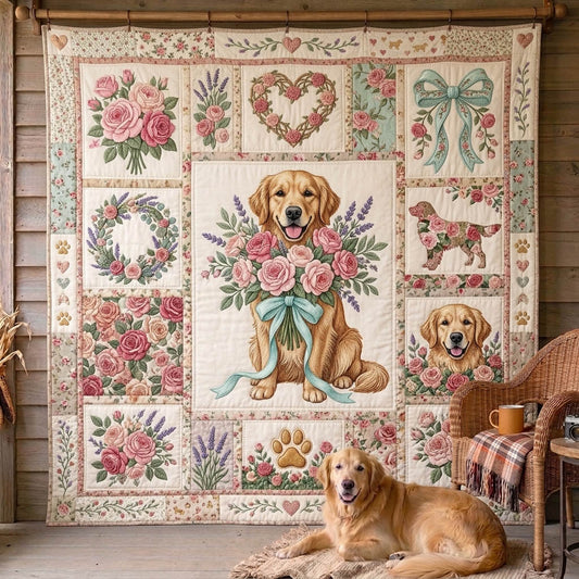 Golden Retrievers Quilted Blanket GFTONMU1542