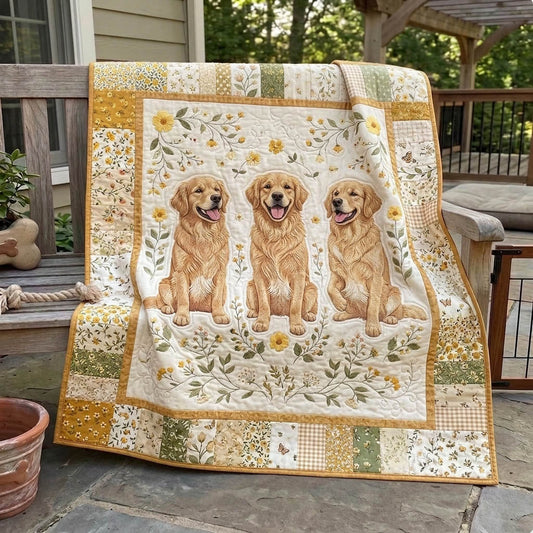 Golden Retrievers Quilted Blanket GFTONMU1546