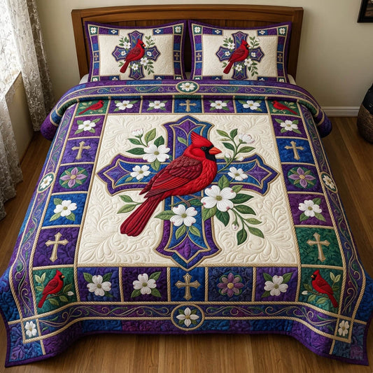 Cardinal Christian 3-Piece Quilted Bedding Set GFTONMU1555