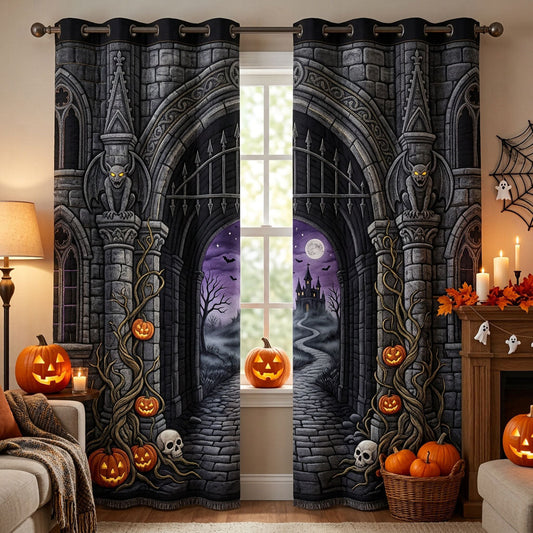 Haunted Halloween Quilted Curtains GFTONMU1600