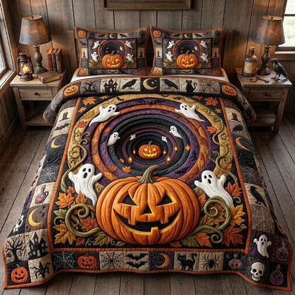 Haunted Halloween 3-Piece Quilted Bedding Set GFTONMU1637