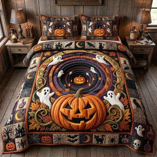 Haunted Halloween 3-Piece Quilted Bedding Set GFTONMU1637