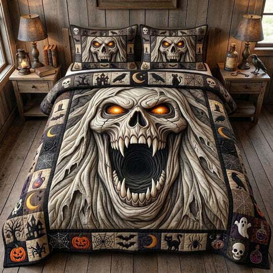 Haunted Halloween 3-Piece Quilted Bedding Set GFTONMU1639