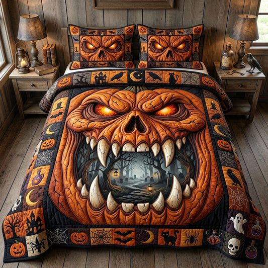Haunted Halloween 3-Piece Quilted Bedding Set GFTONMU1640