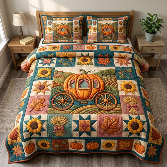 Pumpkin Patch 3-Piece Quilted Bedding Set GFTONMU1665