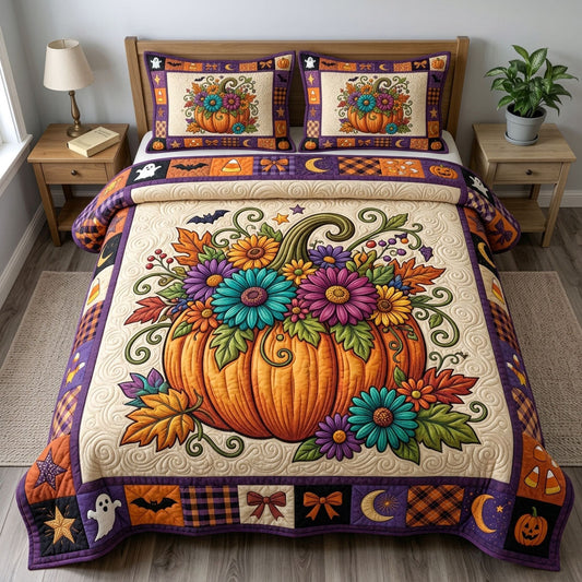 Pumpkin Patch 3-Piece Quilted Bedding Set GFTONMU1666