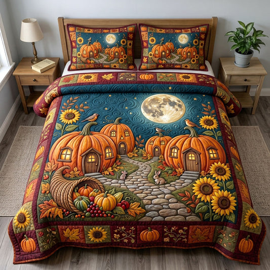 Pumpkin Patch 3-Piece Quilted Bedding Set GFTONMU1667
