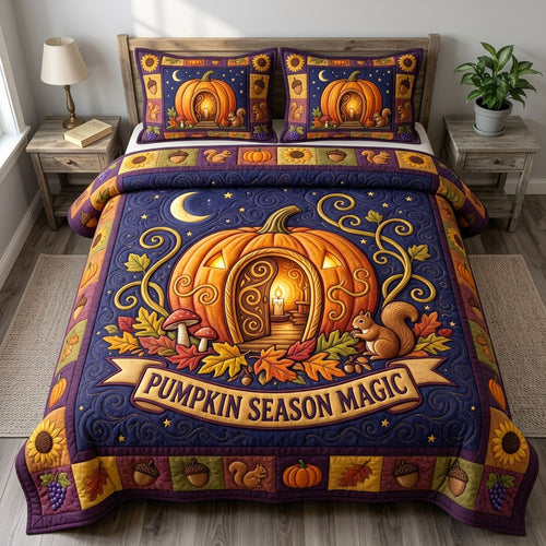 Pumpkin Patch 3-Piece Quilted Bedding Set GFTONMU1668