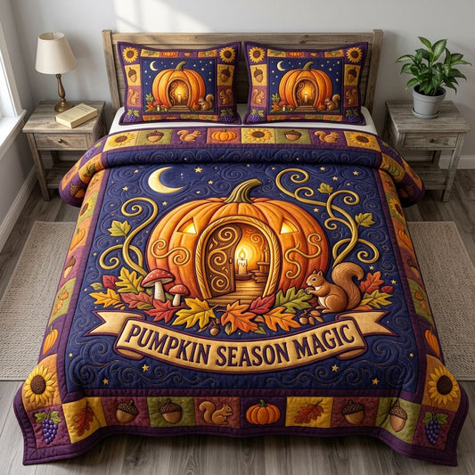 Pumpkin Patch 3-Piece Quilted Bedding Set GFTONMU1668