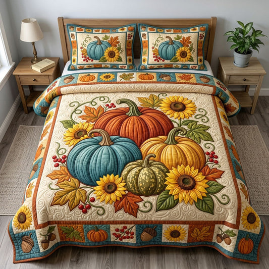 Pumpkin Patch 3-Piece Quilted Bedding Set GFTONMU1669