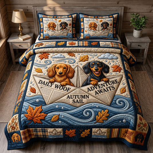 Dachshund Lover 3-Piece Quilted Bedding Set GFTONMU1671