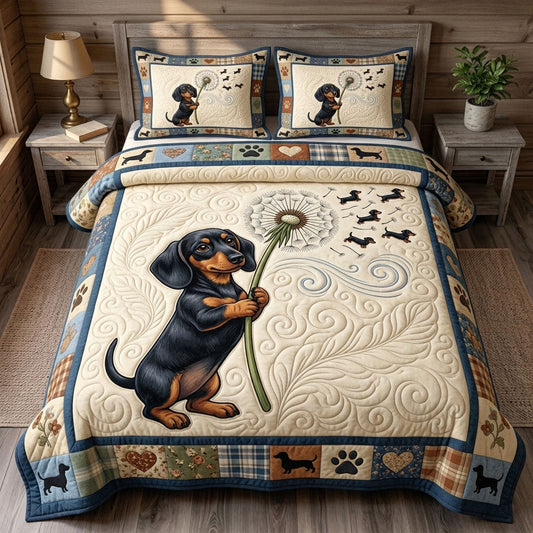 Dachshund Lover 3-Piece Quilted Bedding Set GFTONMU1673