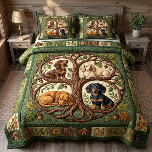 Dachshund Lover 3-Piece Quilted Bedding Set GFTONMU1674