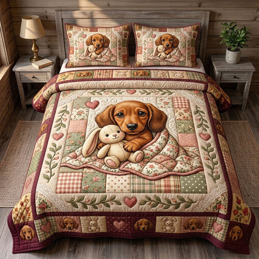 Dachshund Lover 3-Piece Quilted Bedding Set GFTONMU1675