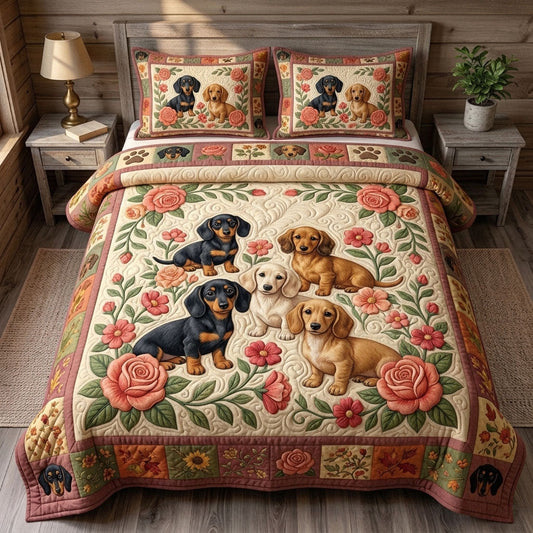 Dachshund Lover 3-Piece Quilted Bedding Set GFTONMU1676