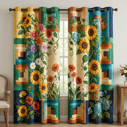 Flower Garden Quilted Curtains GFTONMU1713