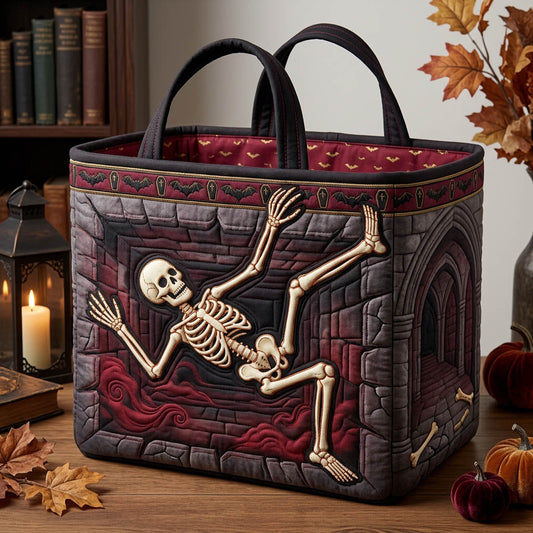 Haunted Skeleton Quilted Storage Basket GFTONMU1731