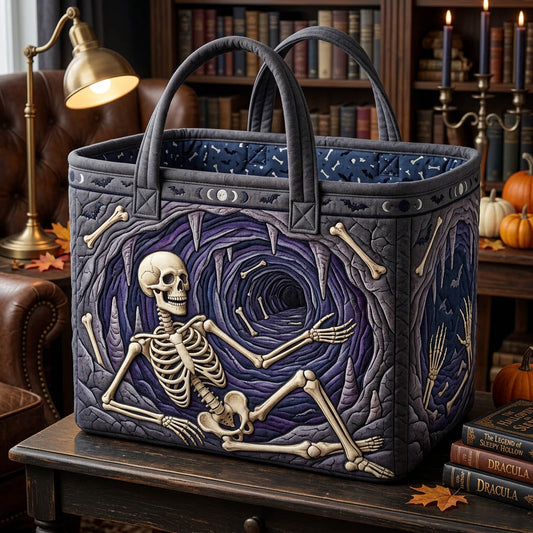 Haunted Skeleton Quilted Storage Basket GFTONMU1736