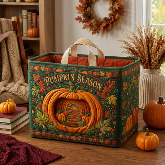 Pumpkin Patch Quilted Storage Basket GFTONMU1751