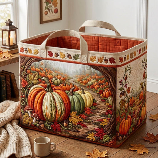 Pumpkin Patch Quilted Storage Basket GFTONMU1753