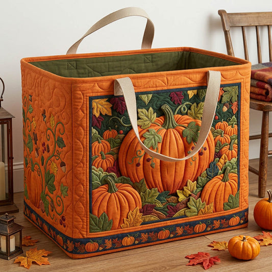Pumpkin Patch Quilted Storage Basket GFTONMU1757