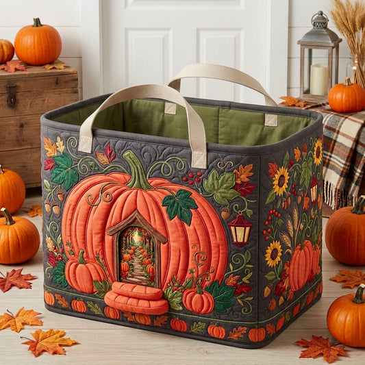 Pumpkin Patch Quilted Storage Basket GFTONMU1758