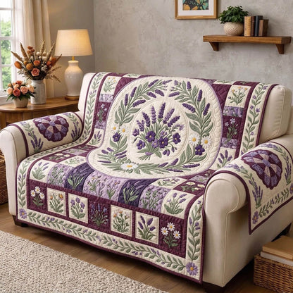 Floral Patchwork Quilted Sofa Cover GFTONMU1780