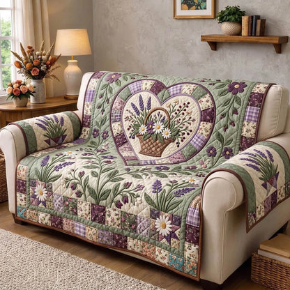 Floral Patchwork Quilted Sofa Cover GFTONMU1782
