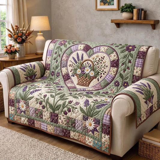 Floral Patchwork Quilted Sofa Cover GFTONMU1782