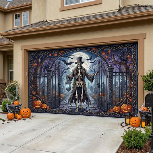 Haunted Skeleton Garage Door Banner GFTONMU1816