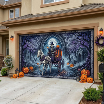 Haunted Skeleton Garage Door Banner GFTONMU1824