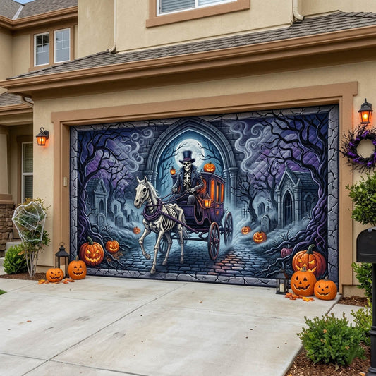 Haunted Skeleton Garage Door Banner GFTONMU1824