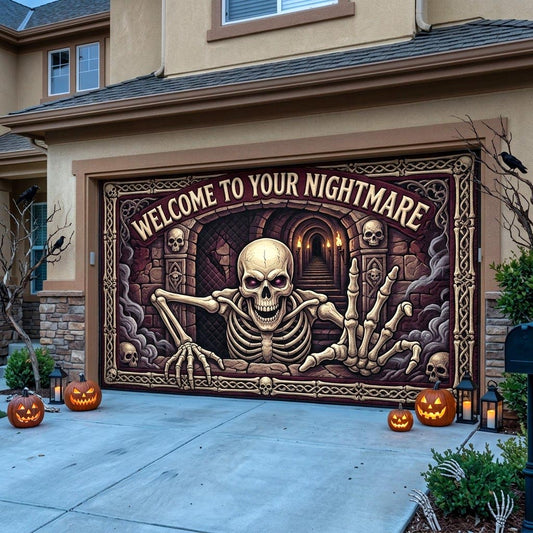 Haunted Skeleton Garage Door Banner GFTONMU1850