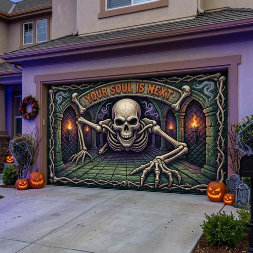 Haunted Skeleton Garage Door Banner GFTONMU1853