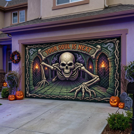 Haunted Skeleton Garage Door Banner GFTONMU1853