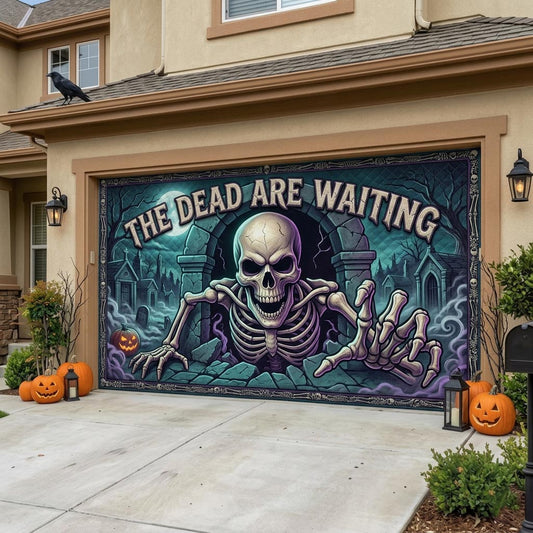 Haunted Skeleton Garage Door Banner GFTONMU1855