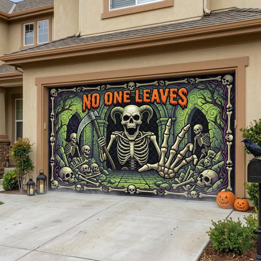 Haunted Skeleton Garage Door Banner GFTONMU1857