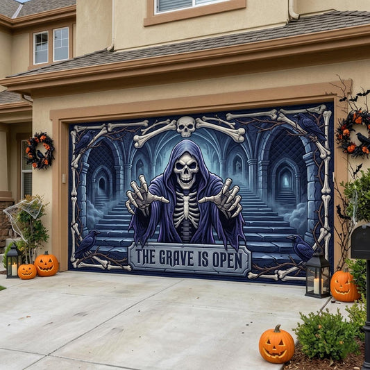 Haunted Skeleton Garage Door Banner GFTONMU1858