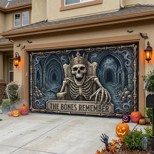 Haunted Skeleton Garage Door Banner GFTONMU1860