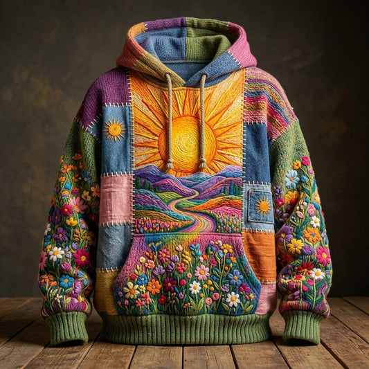 Boho Patchwork Hoodie GFTONMU1888