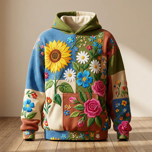 Boho Patchwork Hoodie GFTONMU1894
