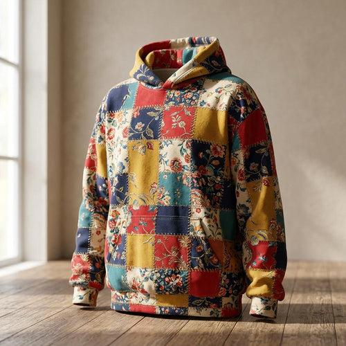 Boho Patchwork Hoodie GFTONMU1896