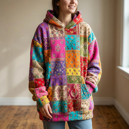 Boho Patchwork Hoodie GFTONMU1899