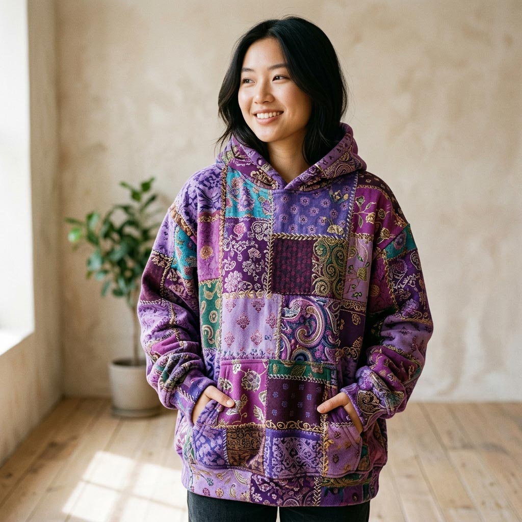 Boho Patchwork Hoodie GFTONMU1900