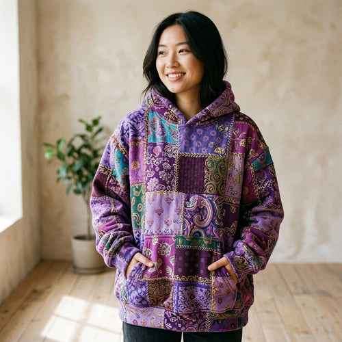 Boho Patchwork Hoodie GFTONMU1900
