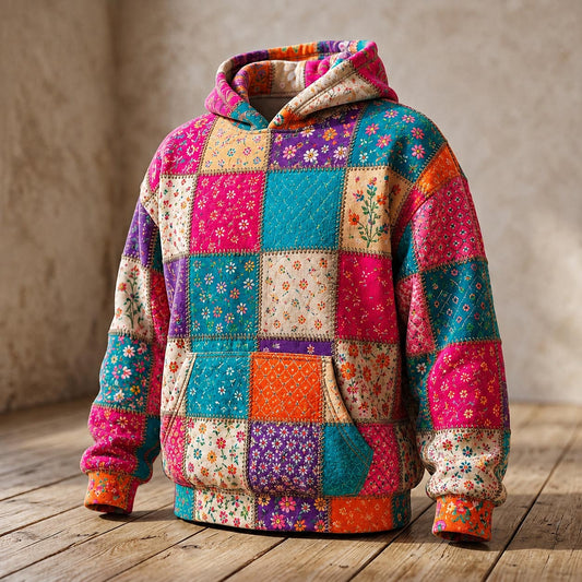 Boho Patchwork Hoodie GFTONMU1901