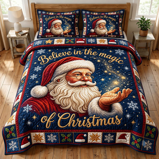 Santa Claus 3-Piece Quilted Bedding Set GFTONMU1956