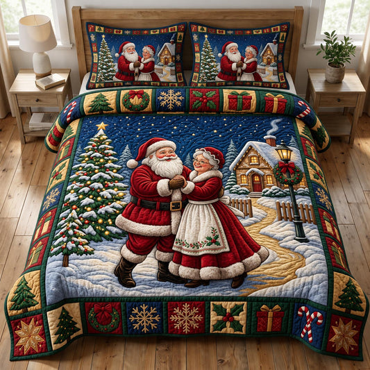 Santa Claus 3-Piece Quilted Bedding Set GFTONMU1958